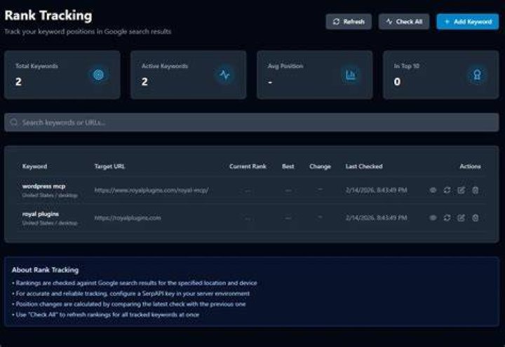 Keyword Rank Tracker Position Tracking Tool SEO Tester Online